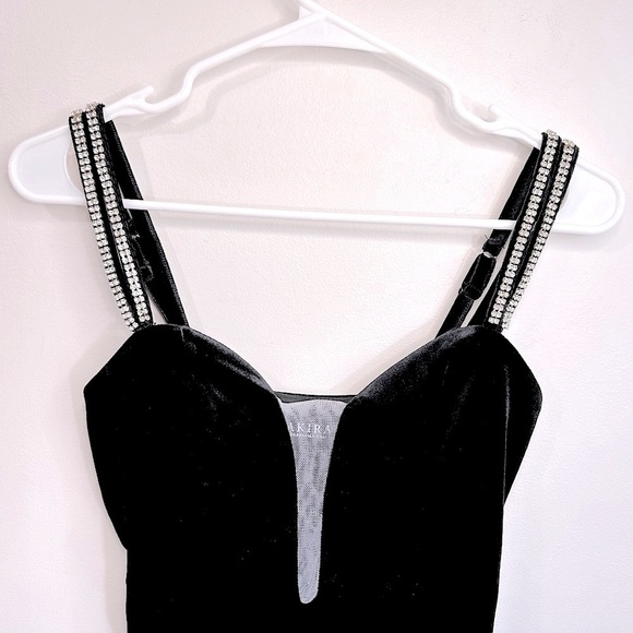 AKIRA Black Bodysuit with Silver Straps - Picture 14 of 16